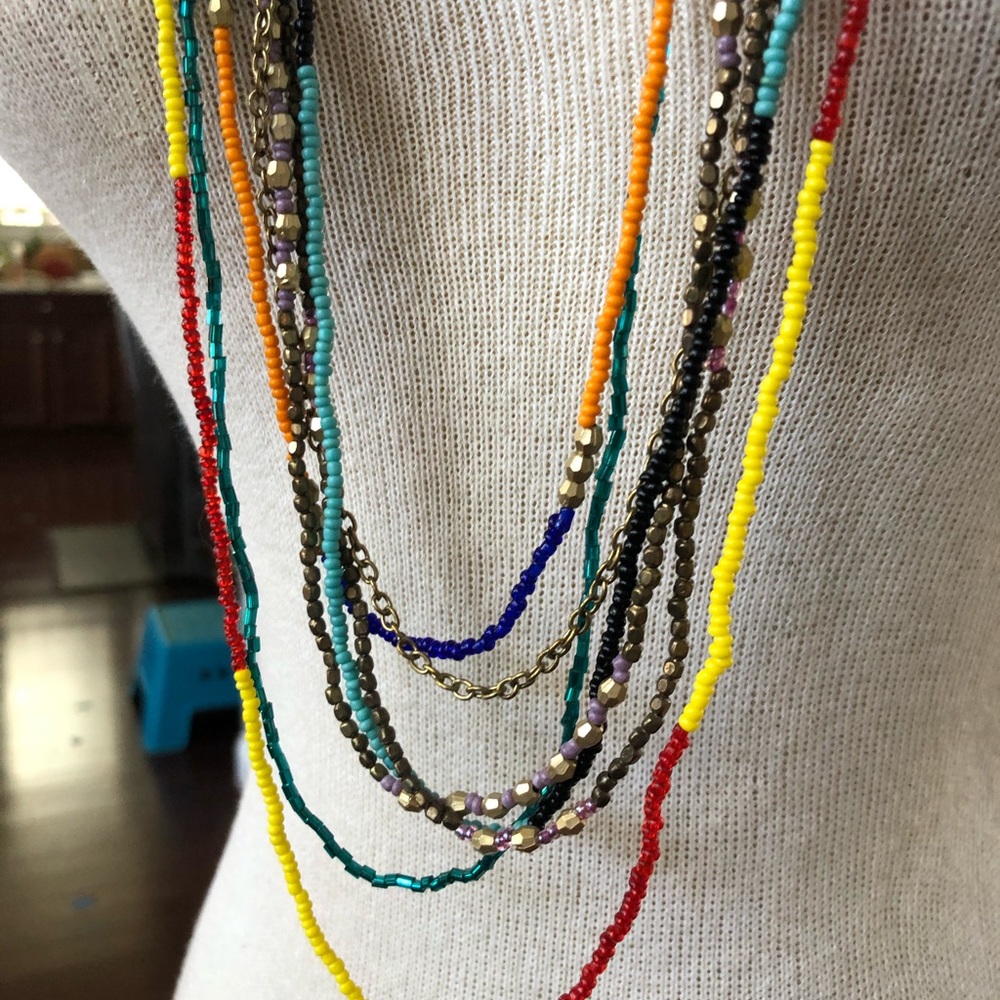 Multi Layered Colored Necklace - image 6